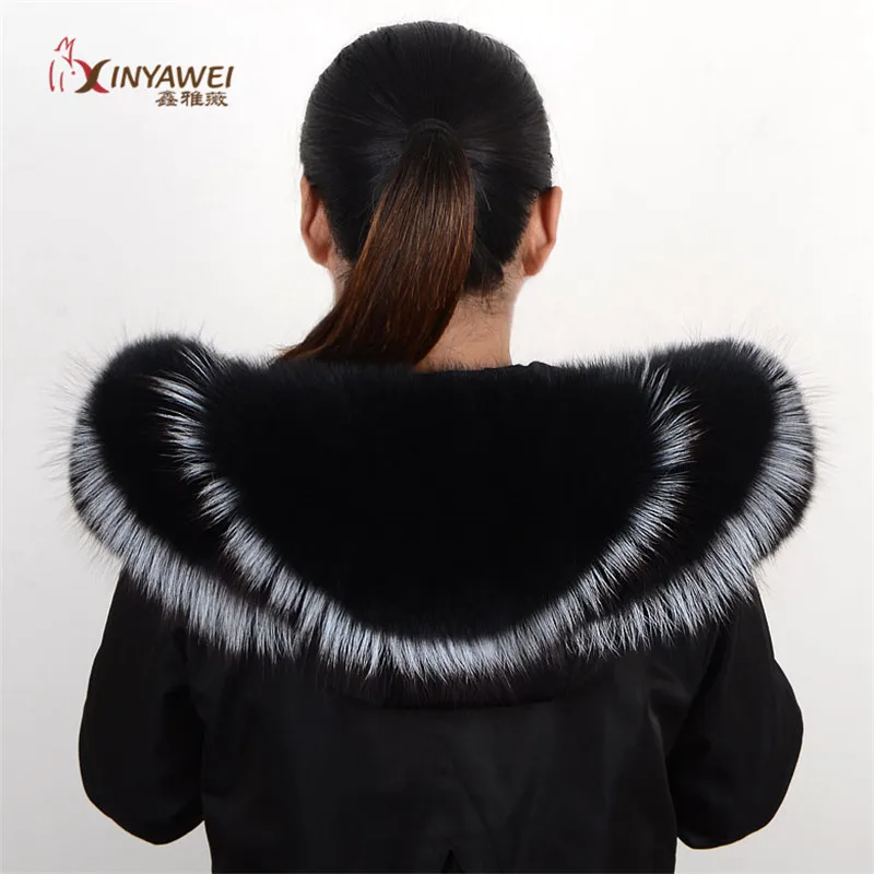 

Special Price Winter Scarf For Women Fox Fur Collar 75/80 cm Fur Jackets Luxury Scarves Coat Decoration Shawl Scarf Man.