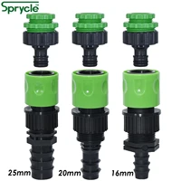 sprycle 1pcs barb quick connector w 12341 tap adapter for 16mm 20mm 25mm pe hose garden water pipe watering greenhouse