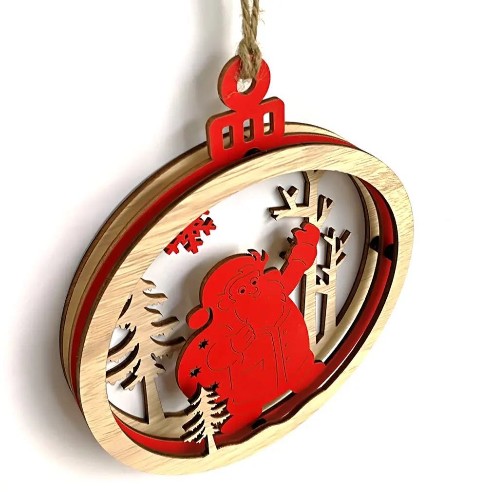 Деревянная 3D подвеска в форме лампы украшение для дома рождественской елки 2019 |