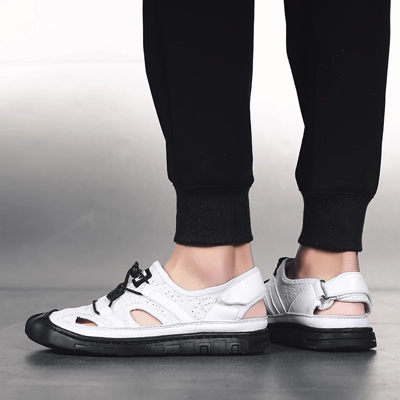 Сандалии Walkerpeak мужские из натуральной кожи модная повседневная нескользящая