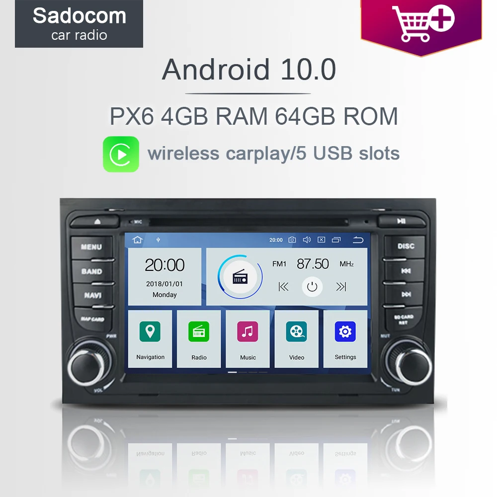 7 &quotPX6 2 din Android 10 0 автомобильный DVD плеер 6 ядро 64 Гб Встроенная память 4