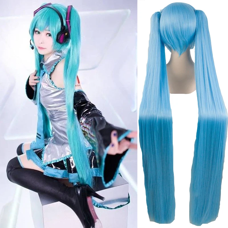 AILIADE Vocaloid Hatsune парик Мику Черный Рок Шутер Senbon Zakura косплей Длинные Синтетические