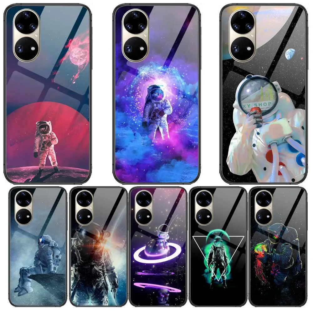 

Space journey Tempered Glass Phone Case Casev For Huawei P40 Pro lite 5G P30 P Smart Z 2019 P10 Lite P20 P50