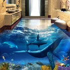 Пользовательская 3D картина пола кит дельфин подводный мир ванная комната Гостиная Спальня наклейка на пол, фотообои обои водонепроницаемые
