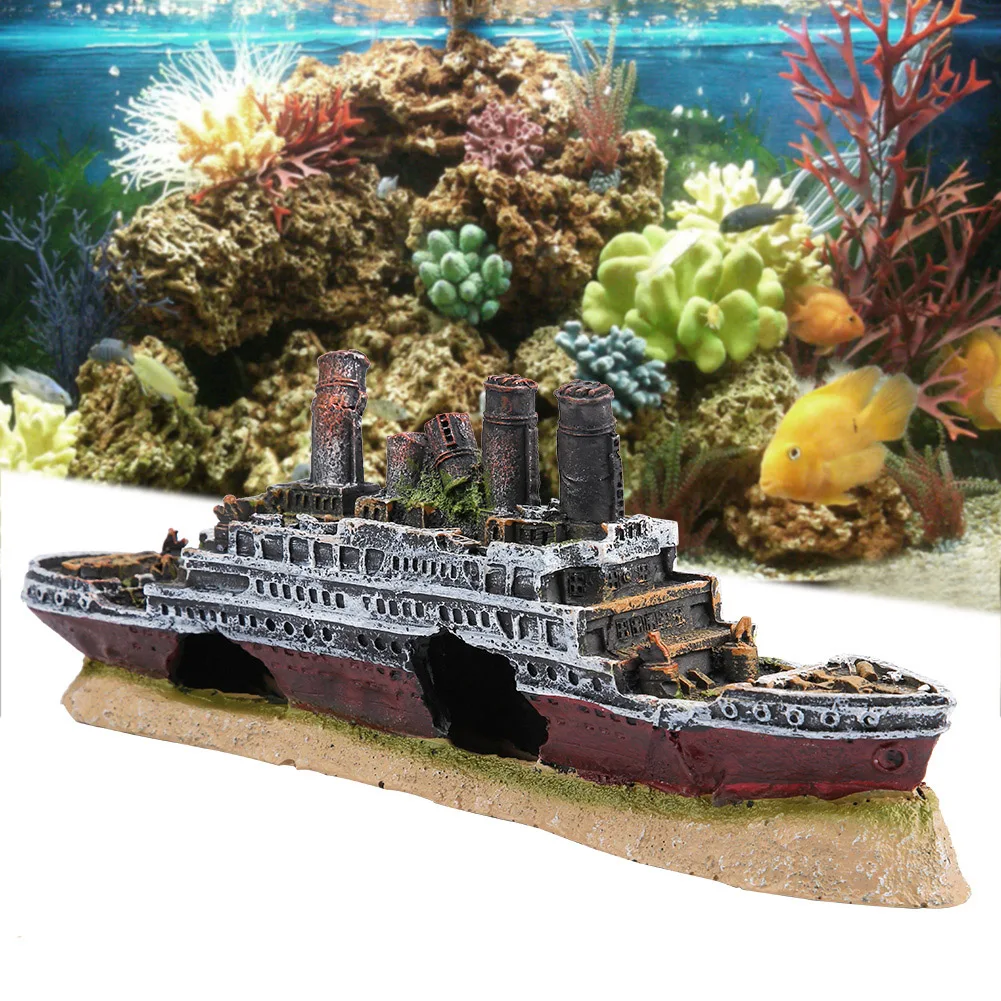 Корабль эвакуатор Titanic Lost украшение для аквариума ландшафта аквариума|Декорации|