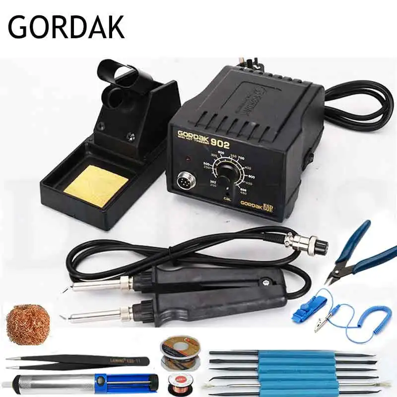 Оригинальная паяльная станция GORDAK 902 с постоянной температурой, двойной Железный зажим, электрический нагревательный зажим, пинцет, инструменты для распайки - Цвет: D