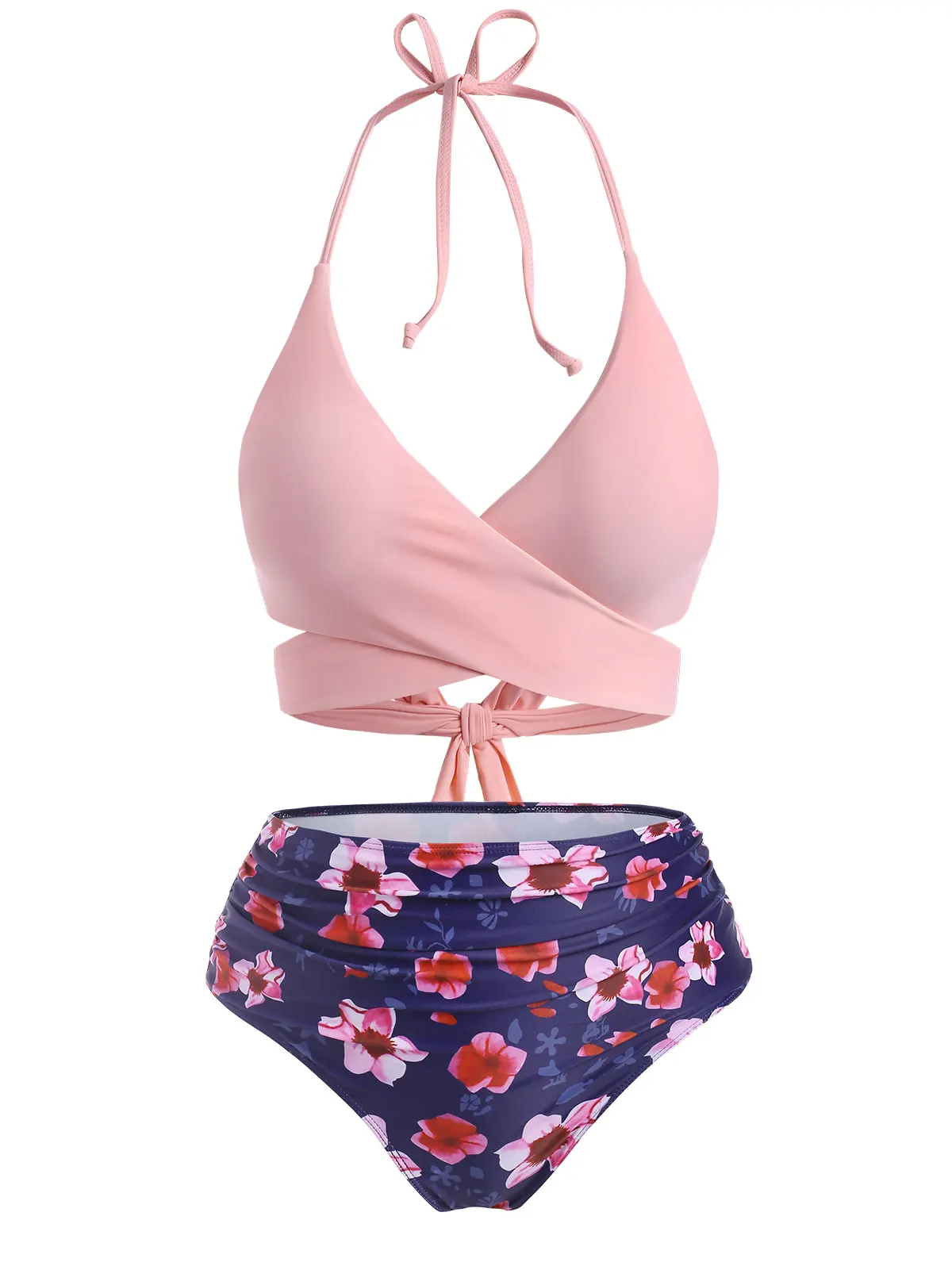 

Plus Size Wrap Floral Print Bikini Swimwear