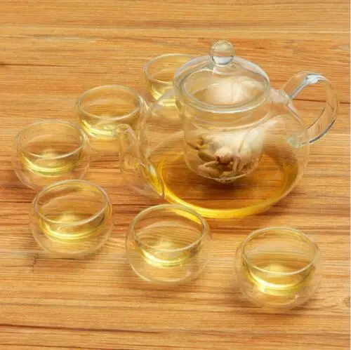 Tea Set High Borosilicate glass Tea Pot Set Infuser Coffee Tea Leaf Herbal 6 Cups Warmer Teapot Gift Kitchen accessories Home images - 6