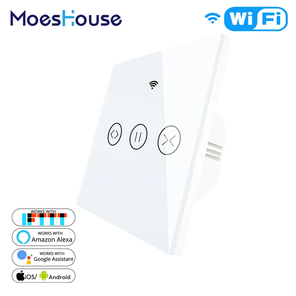 

WiFi Smart Curtain Blind Switch for Electric Motorized Tuya Curtain Roller Shutter Works with Alexa Echo Google Home Smart Home