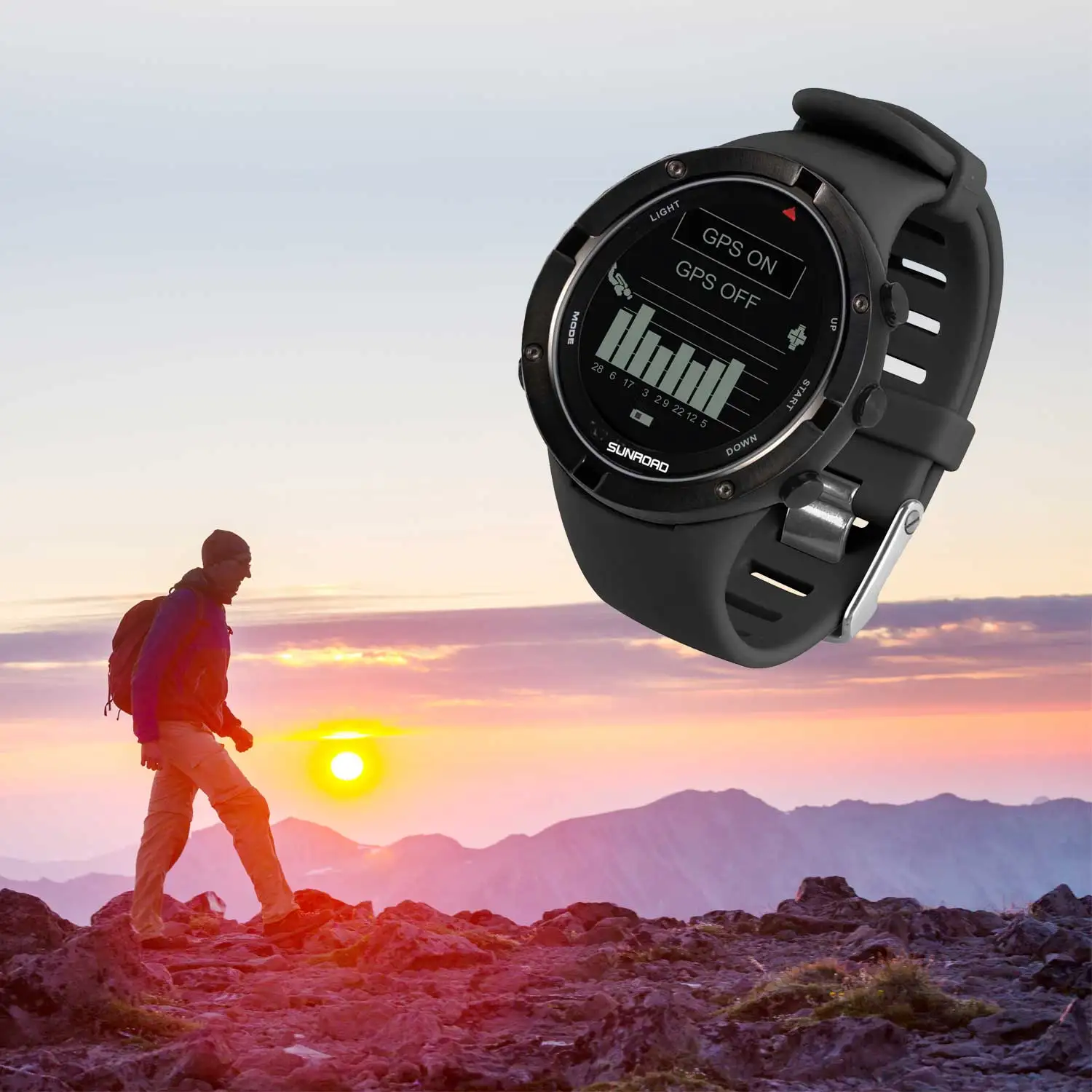 Спортивные Смарт-часы Sunroad с GPS-трекером для плавания водонепроницаемость 50 м