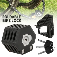 1 pc bicycle lock foldable anti theft bike key lock with 3 keys hamburg lock strong security mount bracket chain lock bike parts