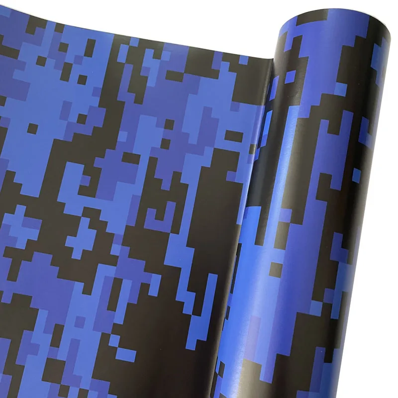 

Blue Digital Vinyl Camouflage Pattern Wrap Air-Release Adhesive Film Sheet DIY Motorbike Vehicle Body Decal Wrapping