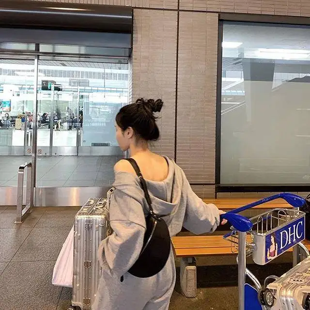 Весенние сиамские брюки с капюшоном Luck A тонкие высокой талией в Корейском стиле |