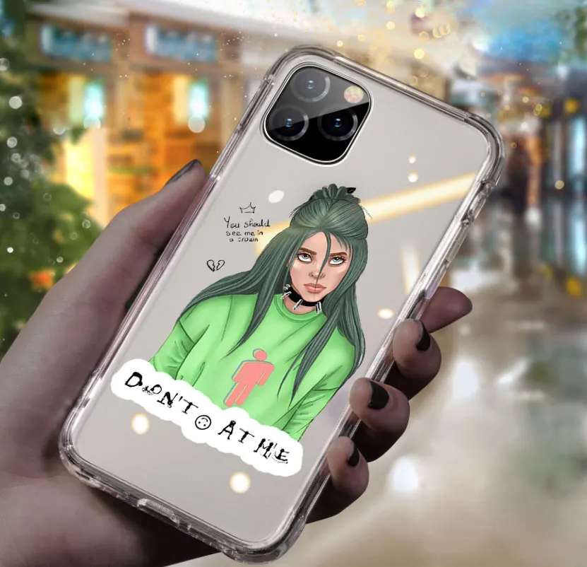 TPU A1059 Billie Eilish наклейки dont smile at me мультфильм чехол для телефона для iPhone 11 pro max 7 5S SE 6 6s 8 7 Plus X XR XS MAX Мягкий ТПУ чехол - Цвет: TPU A1059