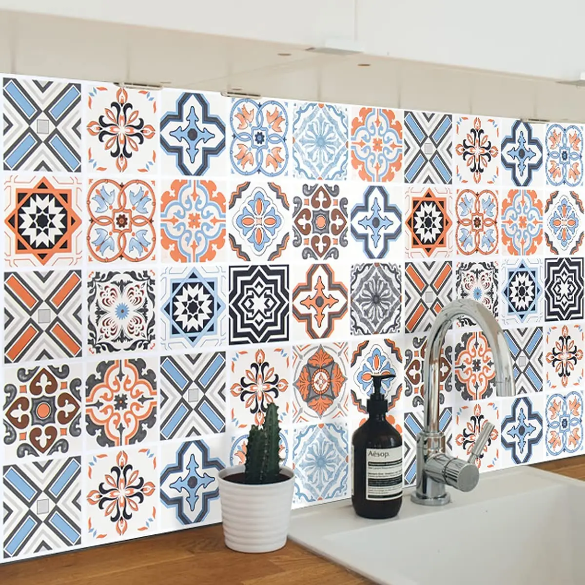 

Bathroom Waterproof Thicken Floor Stickers Self Adhesive Wallpaper Living Room Kitchen Tiles Ground Wall Renovation Decors