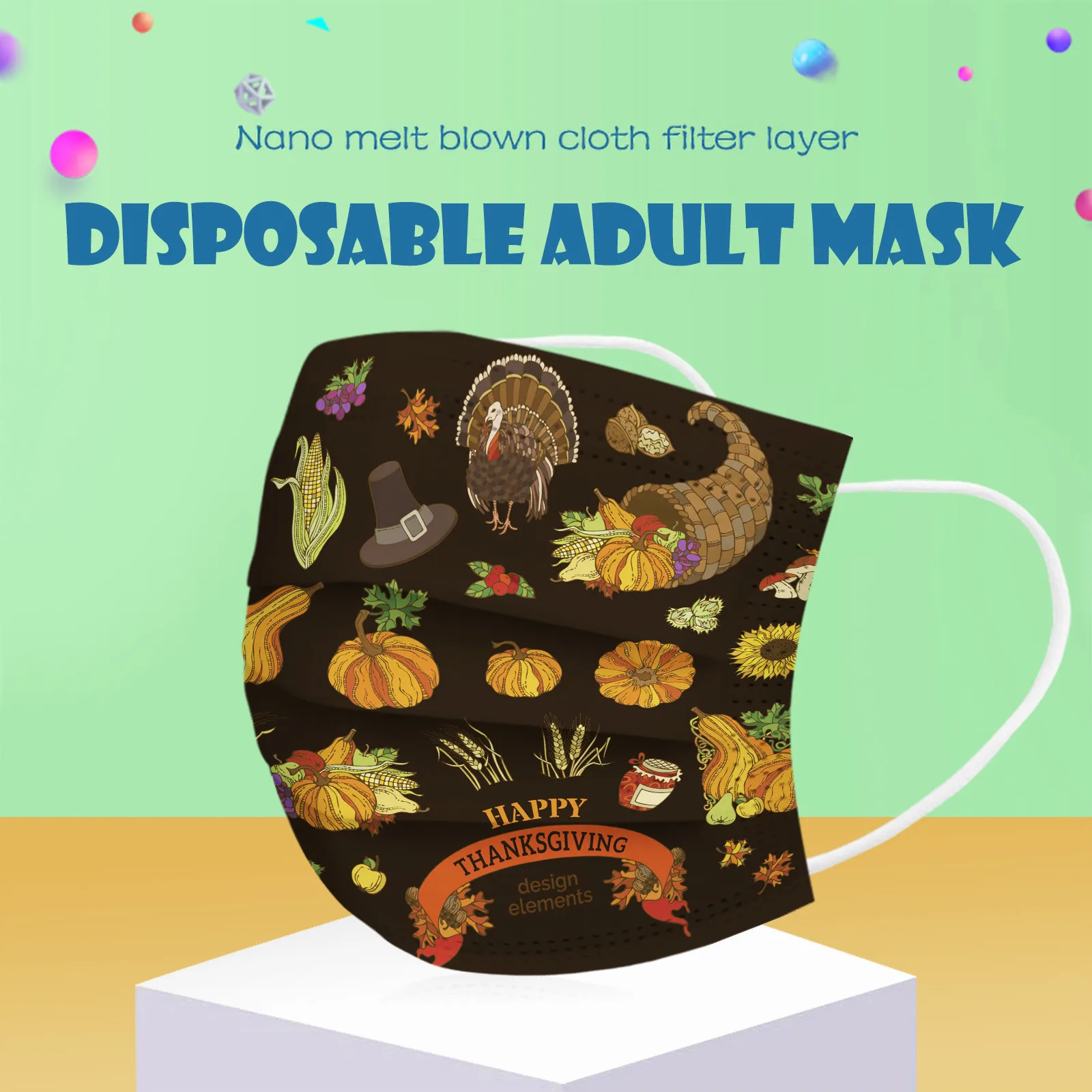 

Adult Women Men Dustproof Protective Mask Cartoon Printing Mascarillas Comfortable Disposable Face Mask 3ply Earloop Mask d4