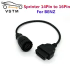 2021 новые для Mer * уступает для B * Энц Sprinter 14pin к 16pin 14 иголок для OBD OBD2 16 контактный разъем obd 2 адаптер Бесплатная доставка