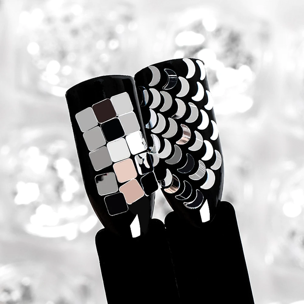 Голографические серебряные блестки для нейл Арта (искусство украшения ногтей)