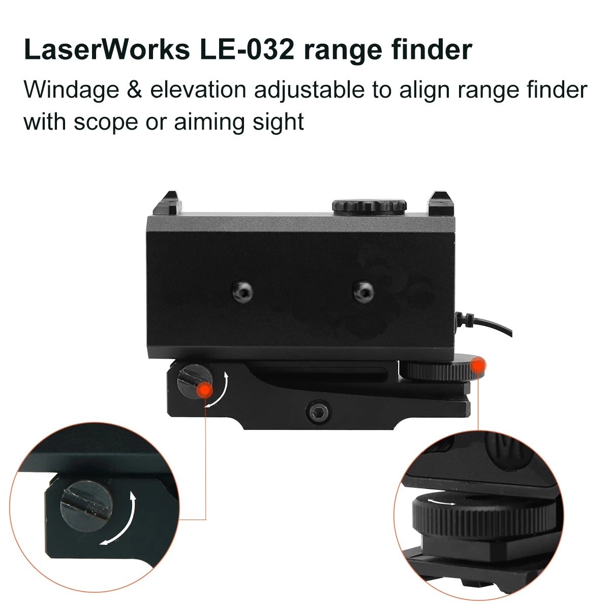Аксессуары для прицела, Водонепроницаемый дальномер LaserWorks 700 метров, алюминиевый корпус, 3-х сторонняя монтируемая база