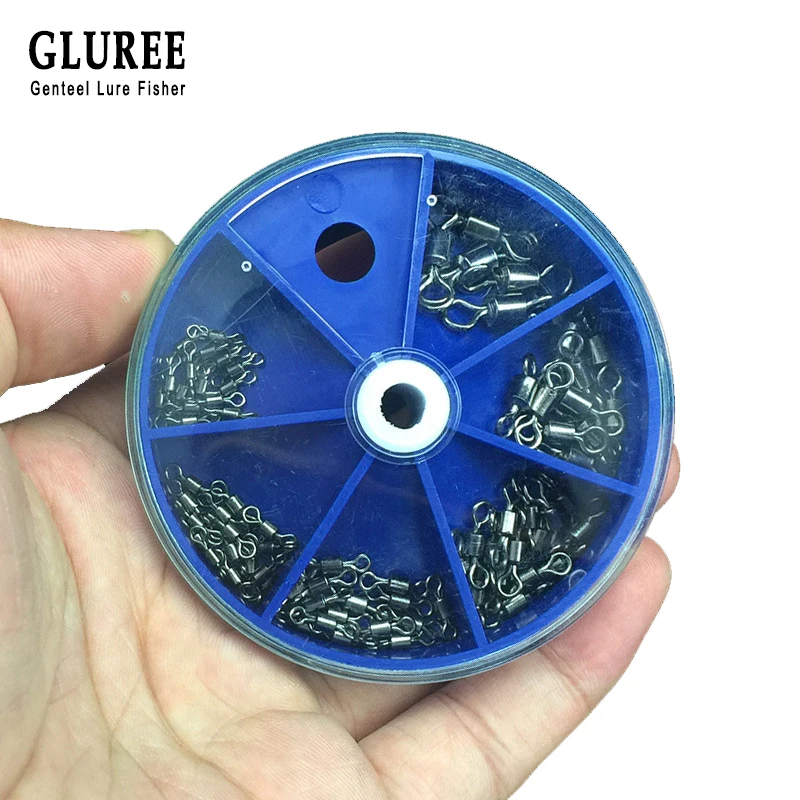 GLUREE 75 шт./кор. Нержавеющая сталь Рыбалка поворотный комплект оснастки шаровой