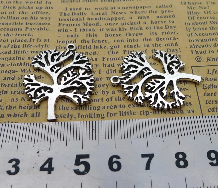 

PP6705 25*32mm 3.8G Alloy Lucky Tree antique Silver charm DIY Ornament Accessories Retro Pendant 50 Pcs/Bag