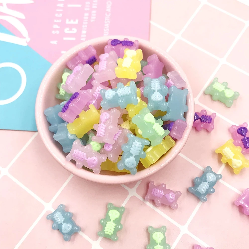 Подвески в виде медведей с плоской задней поверхностью из смолы кабошон кавайные