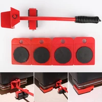 5pcsset furniture mover tool set furniture transport lifter heavy stuffs moving tool wheeled mover roller bar hand tools set