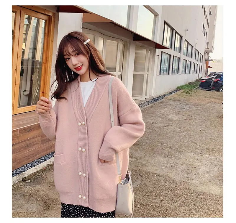 Новая осенне-зимняя одежда с v-образным вырезом свитер бисером большие размеры