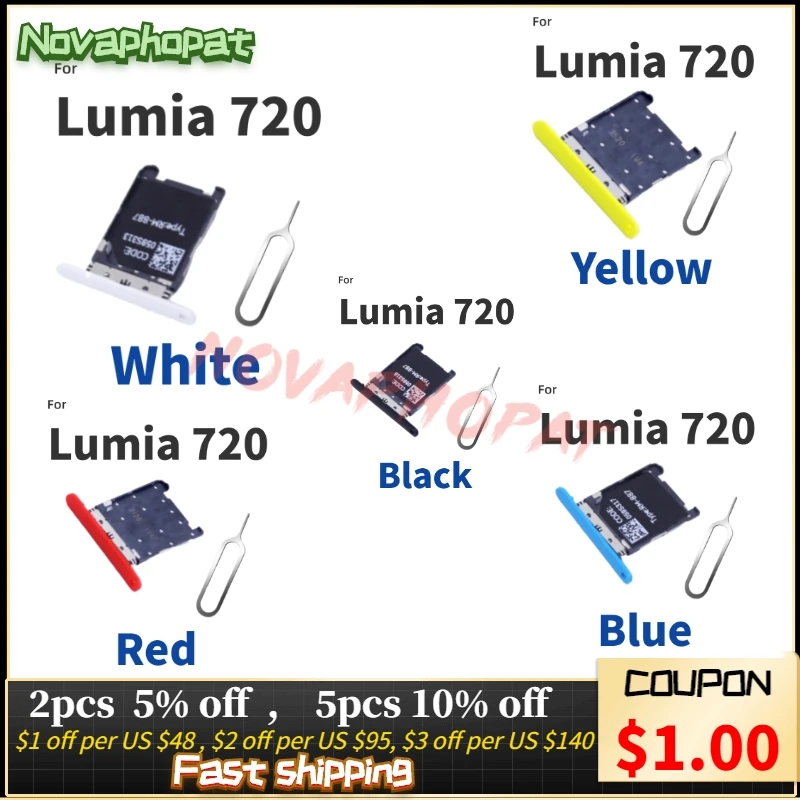 

Novaphopat N720 держатель слота для SIM-карты для Nokia Lumia 720 SIM лоток контейнер гнездо адаптер + трек