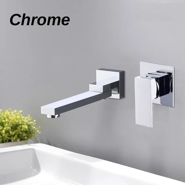 Chrome A tap Кран для раковины Водопад Носик Смеситель для воды кран настенный одной ручкой хромированная отделка твердая латунь para ванная комната - Цвет: Chrome A tap