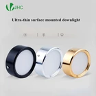 1 шт. поверхностного монтажа вниз светильник 3 Вт, 5 Вт, 7 Вт, 9 Вт, 12 Вт, AC86V  220V светодиодный потолочный светильник круглый ультра-тонкий пятно светильник крытый светильник Инж