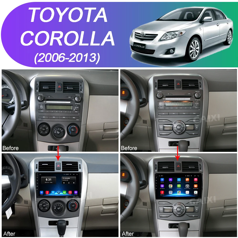 Автомагнитола 2DIN на android 9 0 для Toyota Corolla E140/150 2007 2008 2009 2010 2011 2016|Автомагнитолы| |