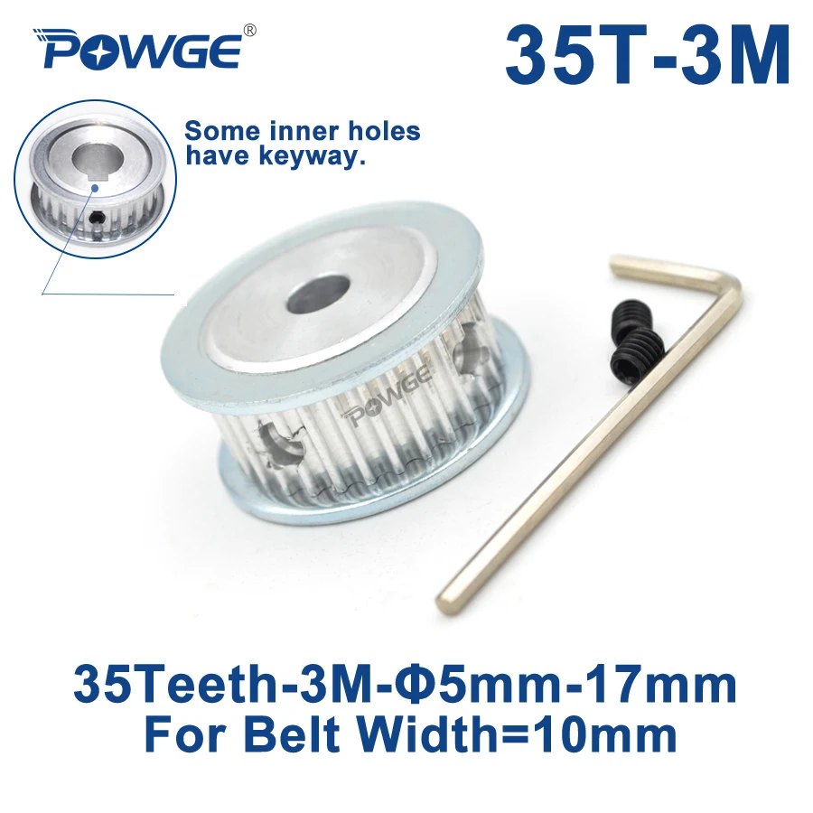 Синхронный зубчатый шкив с отверстием 5/6/6 POWGE 35 зубьев HTD 3M 35/8/10/12/14/15/16/17 мм для