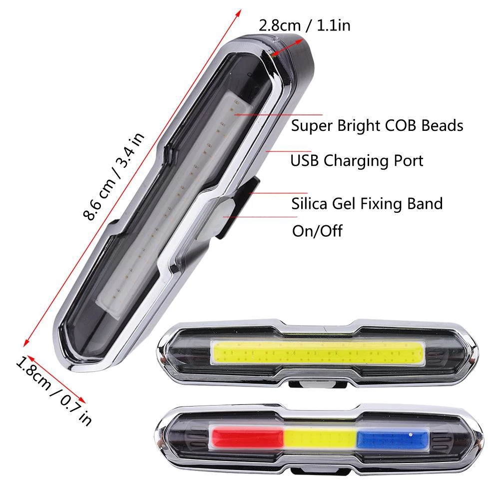Велосипедный светодиодный фонарь безопасности с зарядкой от USB для горного