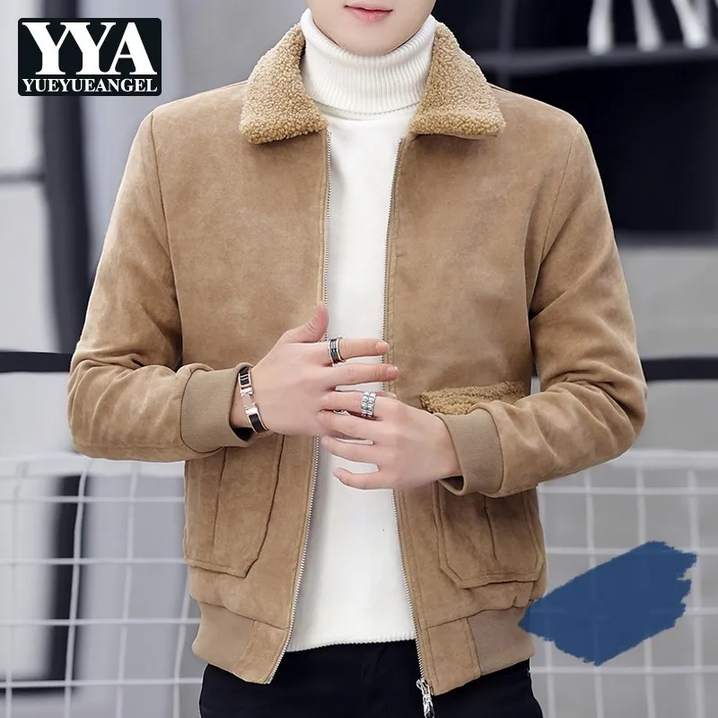 Мужская теплая зимняя куртка на флисовой подкладке с бархатным воротником и