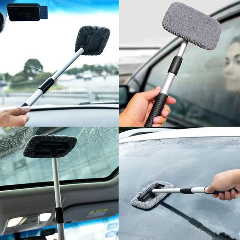 

Car Windshield Cleaner Brush Kit Automobile Cleaning Wash Tool Car Windows Glass Wiper With Long Handle Wash Brush Towel Glove
