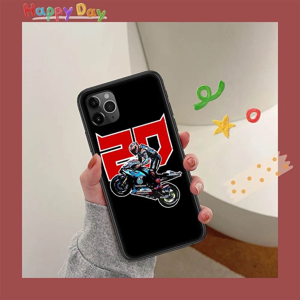 

Fabio Quartararo 20 Phone Case For Iphone 11 12 Mini PRO XR X XS MAX 6 6s 7 8 Plus 4 5 5s SE 2020 black Cell Pretty Back