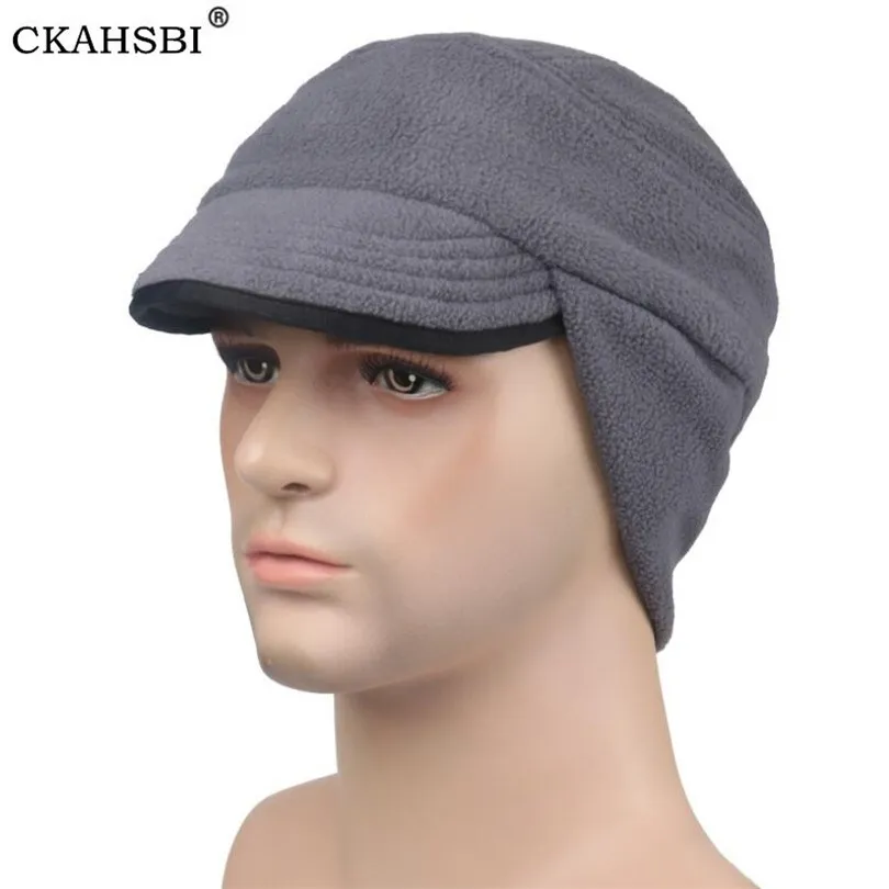 

CKAHSBI Hiking Camping Thermal Fleece Hat Hooded Neck Warmer Winter Sports Face Mask For Men Bike Helmet Beanies Masked Cap