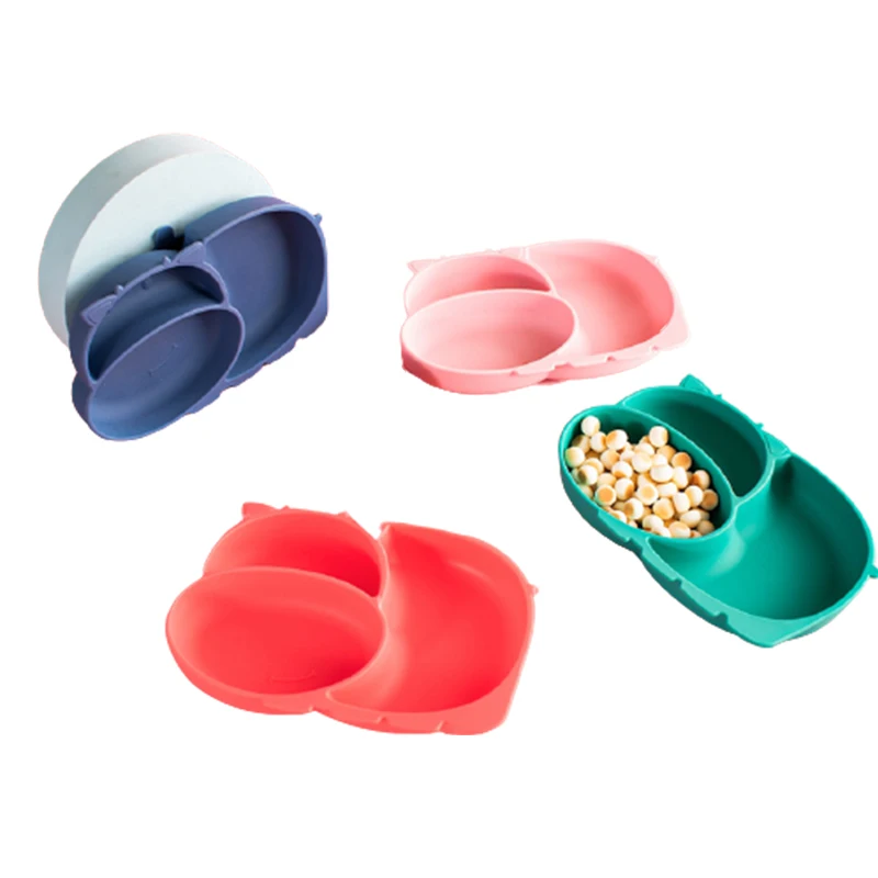 

Baby Feeding Food Tableware Set Bowl+spoon+fork Cartoon Cattle Kid Dishes Eating Dinnerware Anti-hot Wheat Straw Training Plate