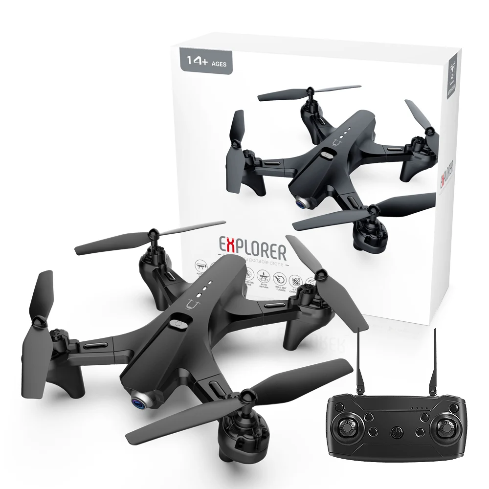 

LS-TUT RC Drone with Camera 4k HD Dual Camera WiFi FPV Drone Folding Drone Headless Mode One Key Return RC Quadcopter for Adult