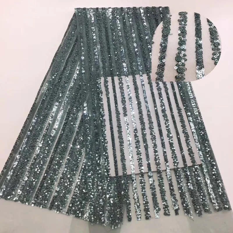 Новый Африканский новейший дизайн 5 ярдов высокое качество тюль ткань с бусинами