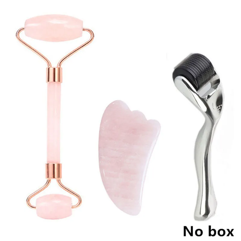 Розовый кварц роликовый лицевой порошок с украшением в виде кристаллов колеса