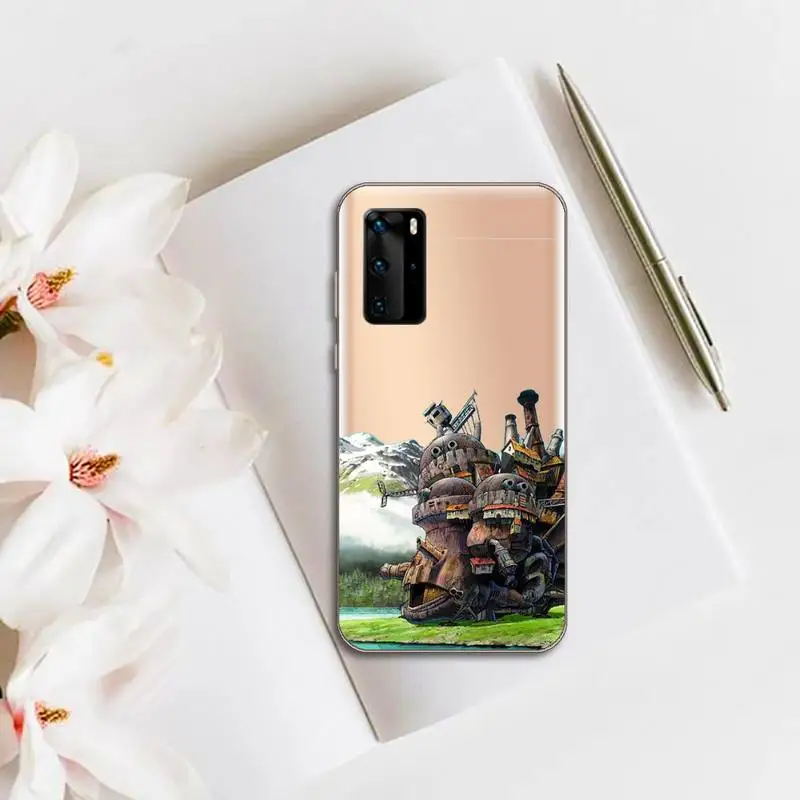 

Anime painting cute Halley's moving castle Phone Case Transparent for huawei honor P 40 30 20 lite Pro 10 i 8 9 x p smart 2019