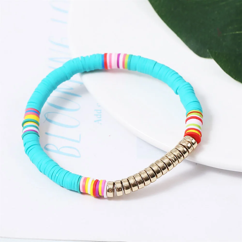 

Armbanden Voor Vrouwen Handmade Polymer Clay Slice Beads Stretch Bracelet Women Jewelry Lovely Girls Gift Boho Accessories Whole
