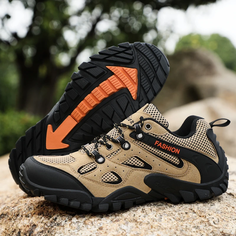 

Nine o'clock Mesh Men's Hiking Shoes Outdoor Breathable Climbing Sneakers Trekking Anti-skid Hard-Wearing Rubber Bottom Shoes