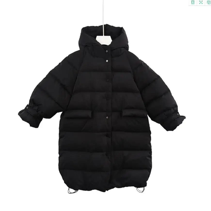 

Russian Winter Overalls Children Thicker Warm Hooded Over The Knee Coat Parka Long Sleeve Down Jacket Clothing For Girls Y3688