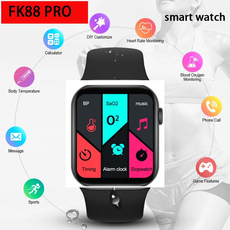 

2021 new FK88PRO smart watch 1.75 inch custom dial call smart watch PK IWO 15 W56 T500 T800 T900 X7 X8 W26 W46 W66 FK99 FK78 X6