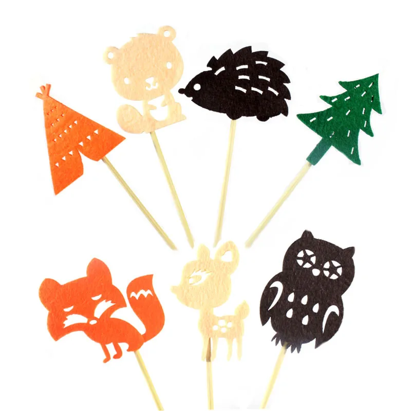 Топпер для торта с изображением животных 24 шт.|Товары украшения тортов| |