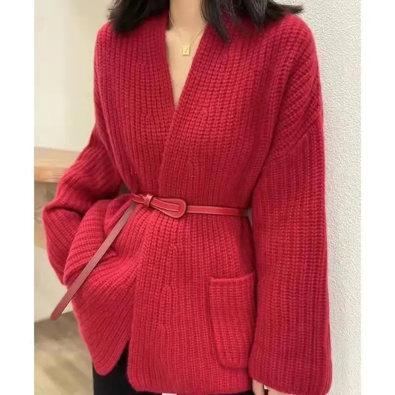 

Long Cardigan Women Casual Sweaters Autumn Winter Long Sleeve Knitted Plus Size Loose Lazy Style Female Knittwears L467