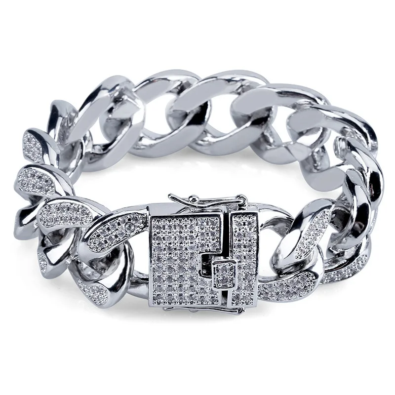 18 мм большой тяжелый хип хоп AAA + CZ Циркон проложенный Блестящий лед из кубинского